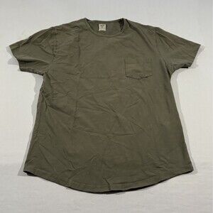 WYR Wear Mens Short Sleeve T-Shirt Green Cotton Stretch Tee Pocket Crew Sz M